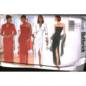 Butterick 6008 Sewing Pattern Misses Jacket Dress Scarf Size 12-16 Evening Wear